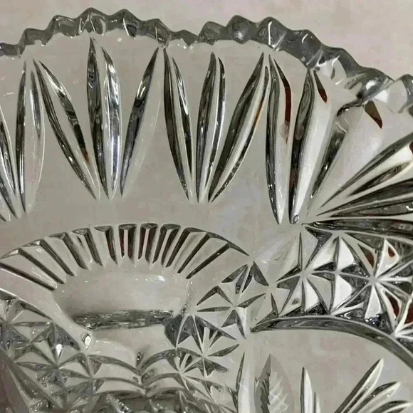 Hofbauer Byrds/Birds Crystal Basket Saw Toothed Edges 24% Lead - Picture 10 of 11